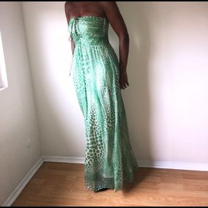 Wild Side Leopard Print Strapless Gown Dress